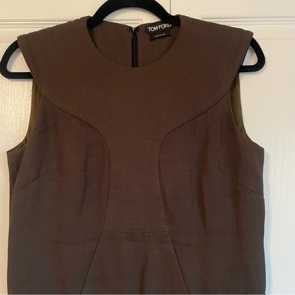 Tom Ford RARE Designer Women’s Sleeveless Olive Midi Dress - EU38 (US4) - Picture 4 of 13